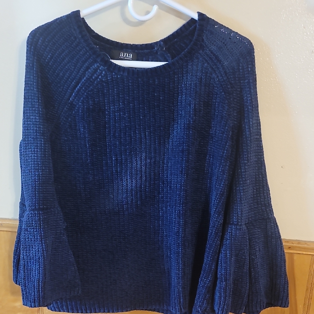 Ana Women's Blue Crew Neck Sweater